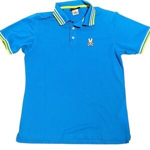 Psycho Bunny Mens Woburn Sports Polo Mineral Blue